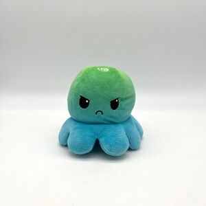 TeeTurtle Reversible Octopus Plushie Mood Toy‎ Stuffed Animal Blue Green